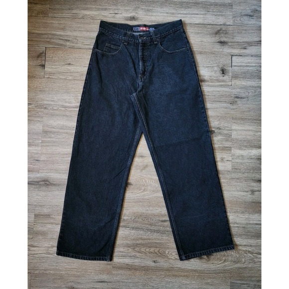 Vintage Anchor Blue Beyond Baggy Jeans Mens 32x32 Black Wide